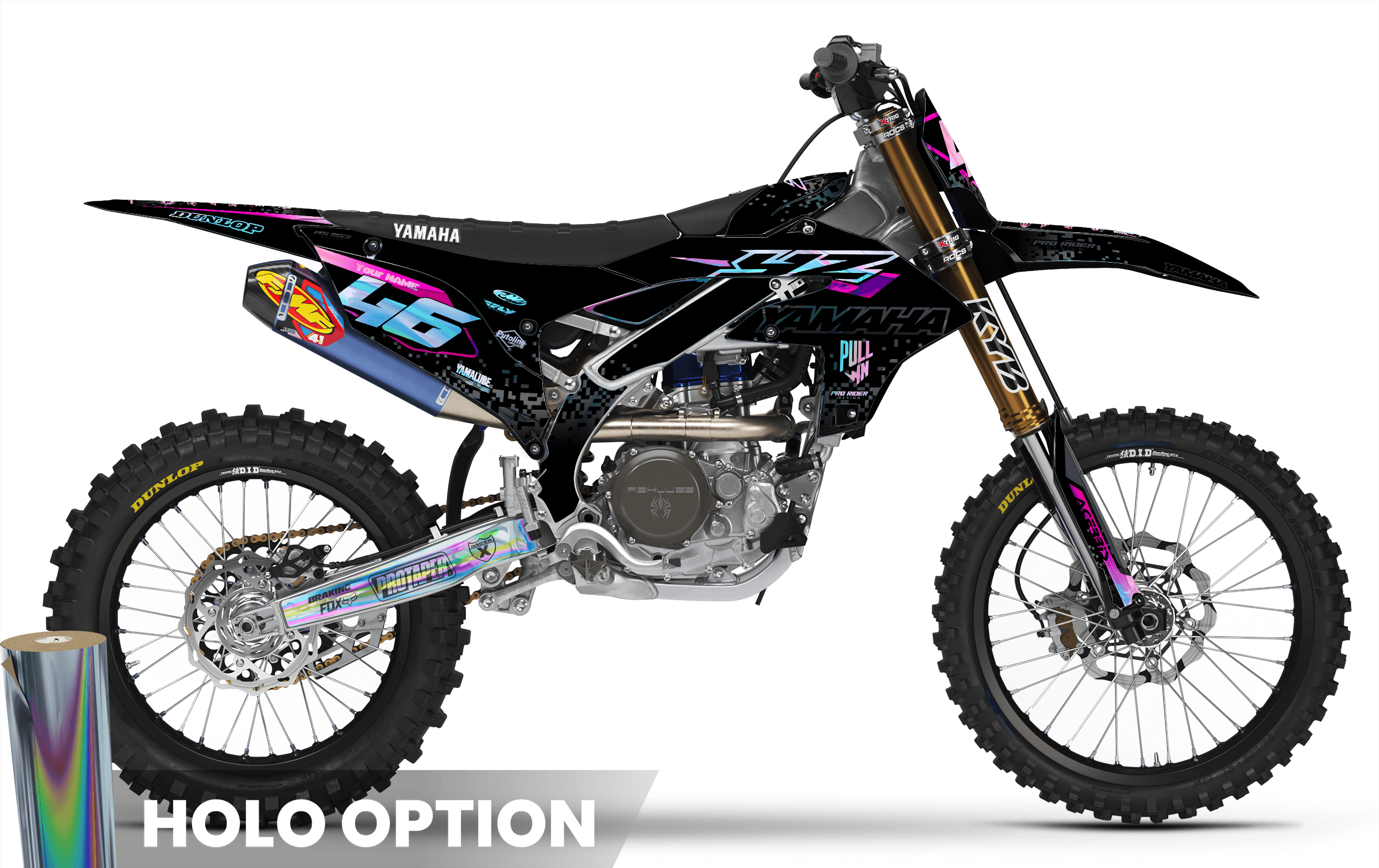 YZ YZF TTR PW Custom Graphics KIT YAMAHA PIXEL BLACK