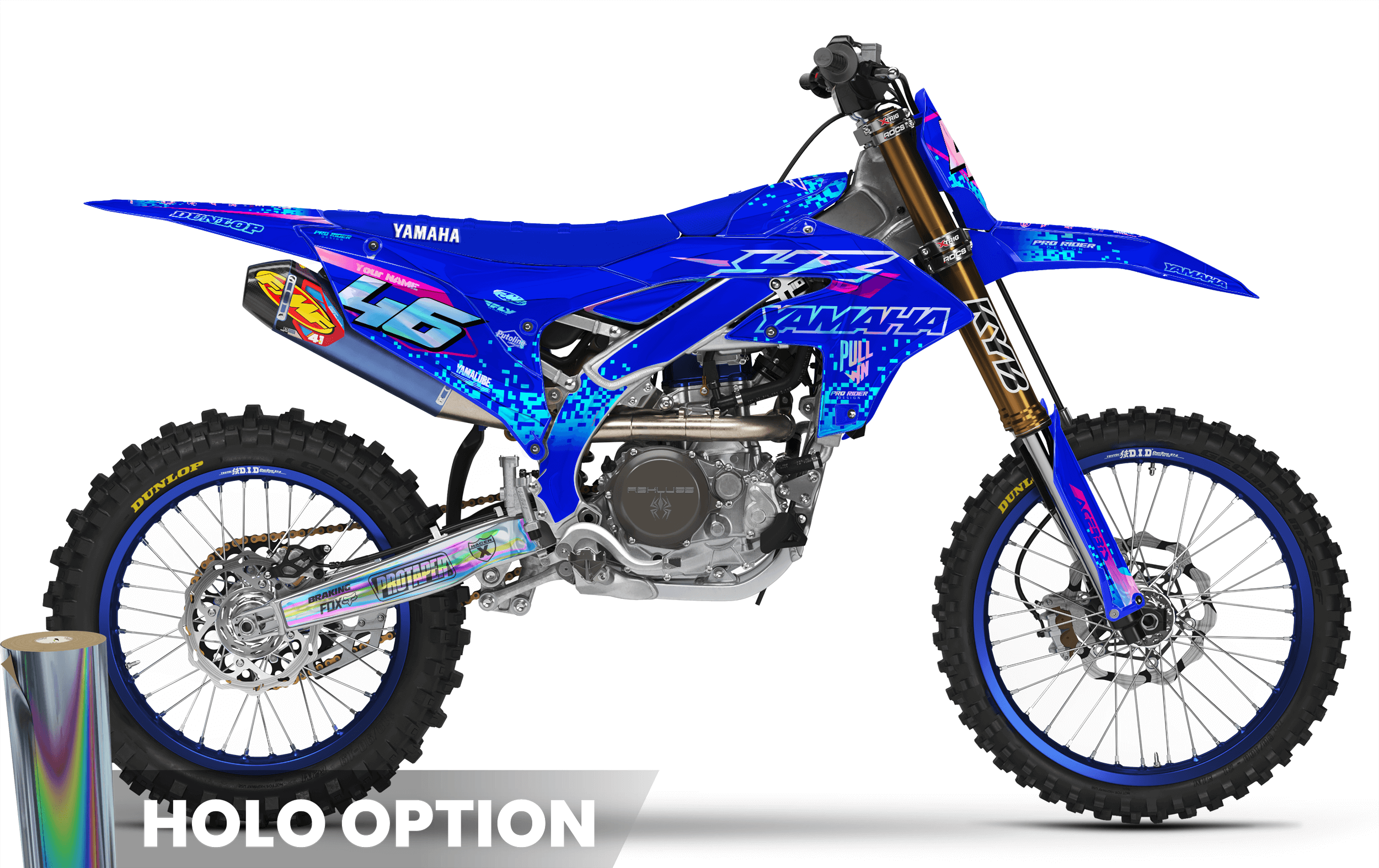 YZ YZF TTR PW Custom Graphics KIT YAMAHA PIXEL BLUE