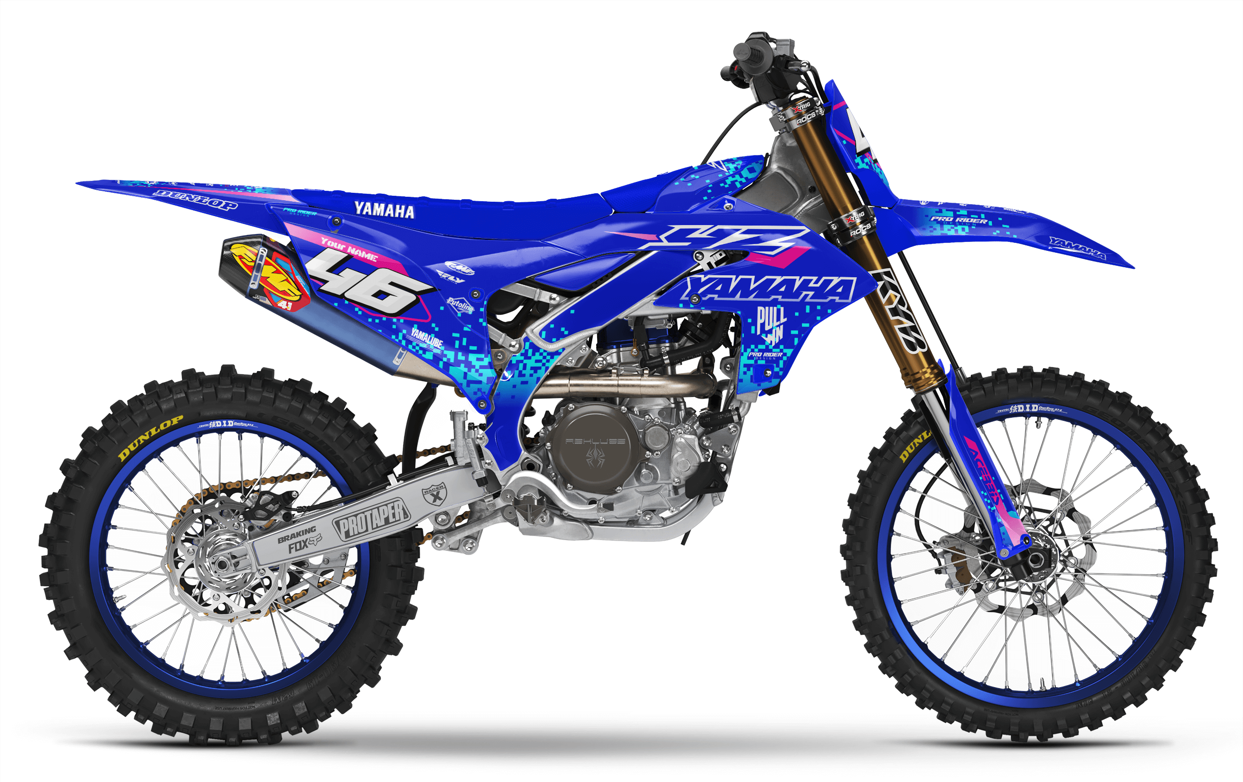 YZ YZF TTR PW Custom Graphics KIT YAMAHA PIXEL BLUE