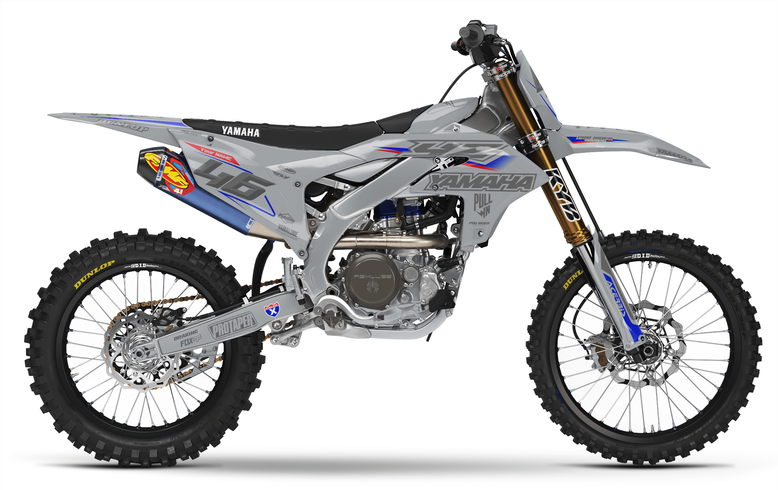 YZ YZF TTR PW Custom Graphics KIT YAMAHA GREY FLAG