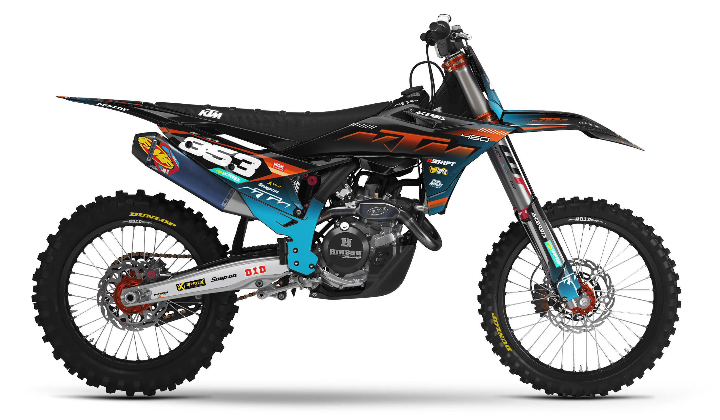 KTM Graphics SX XC SXF XCF EXC.. | Shadow Edition | Black orange dark teal