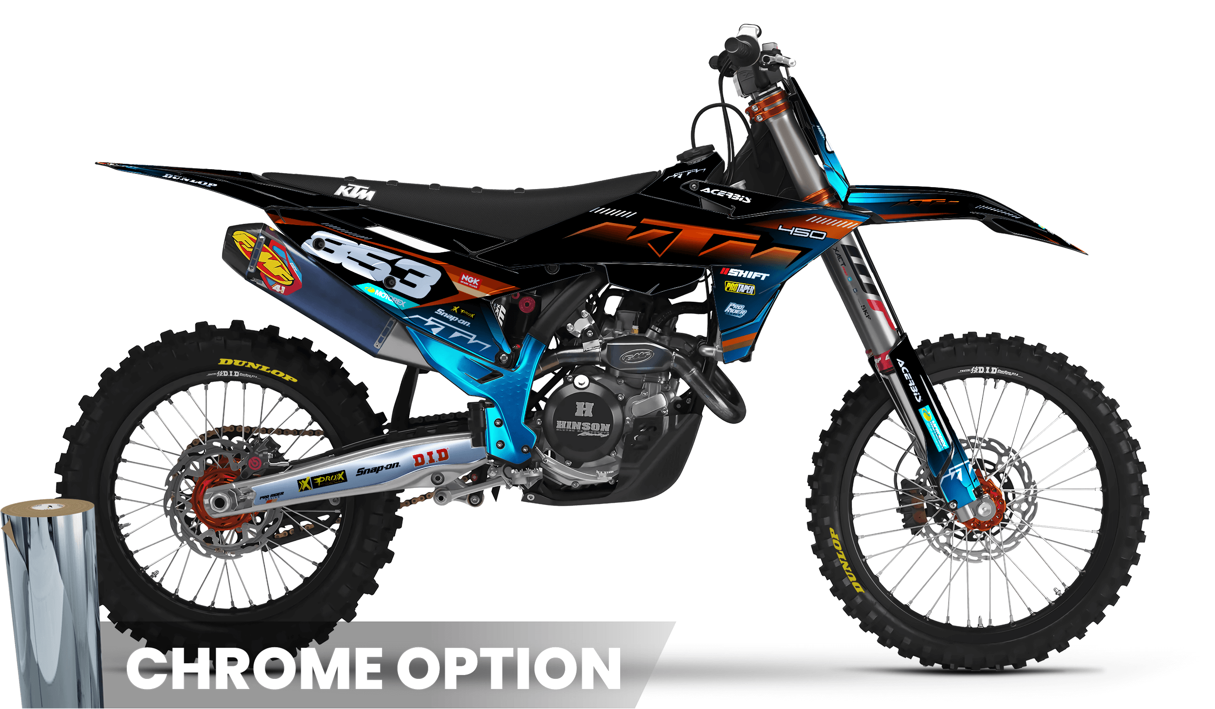 KTM Graphics SX XC SXF XCF EXC.. | Shadow Edition | Black orange dark teal