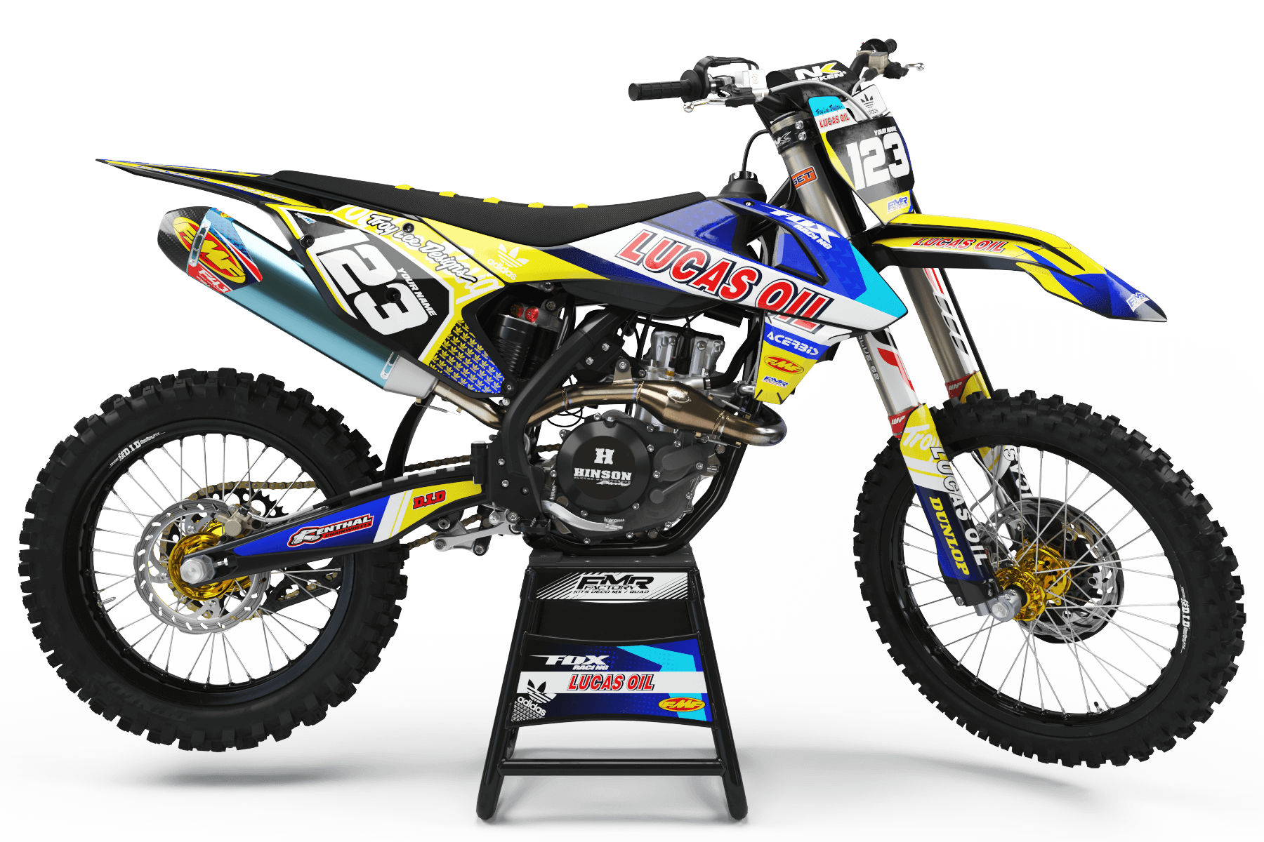 Graphics Kit LUCAS OIL YELLOW : The best kit for your bike