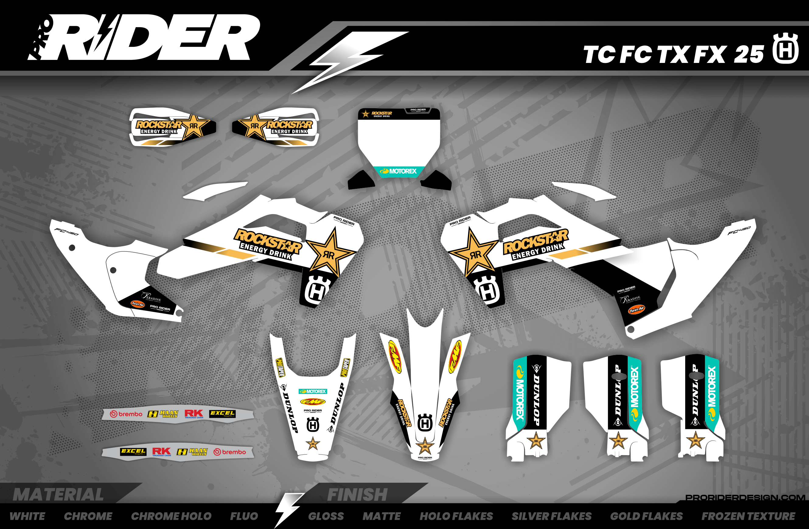 Custom Graphics Rockstar Husqvarna Factory Racing TC FC TE FE TX FX