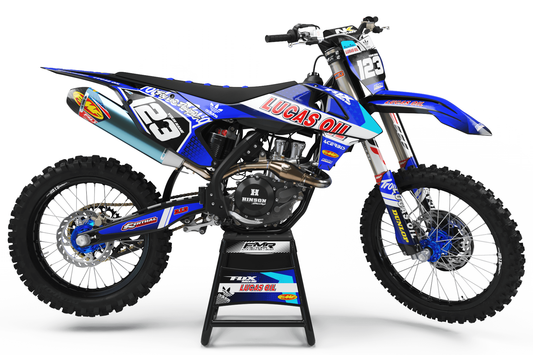 Graphics Kit LUCAS OIL BLUE : The best kit for your bike