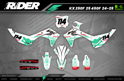 OFF WHITE Kawasaki Full Graphics Kit