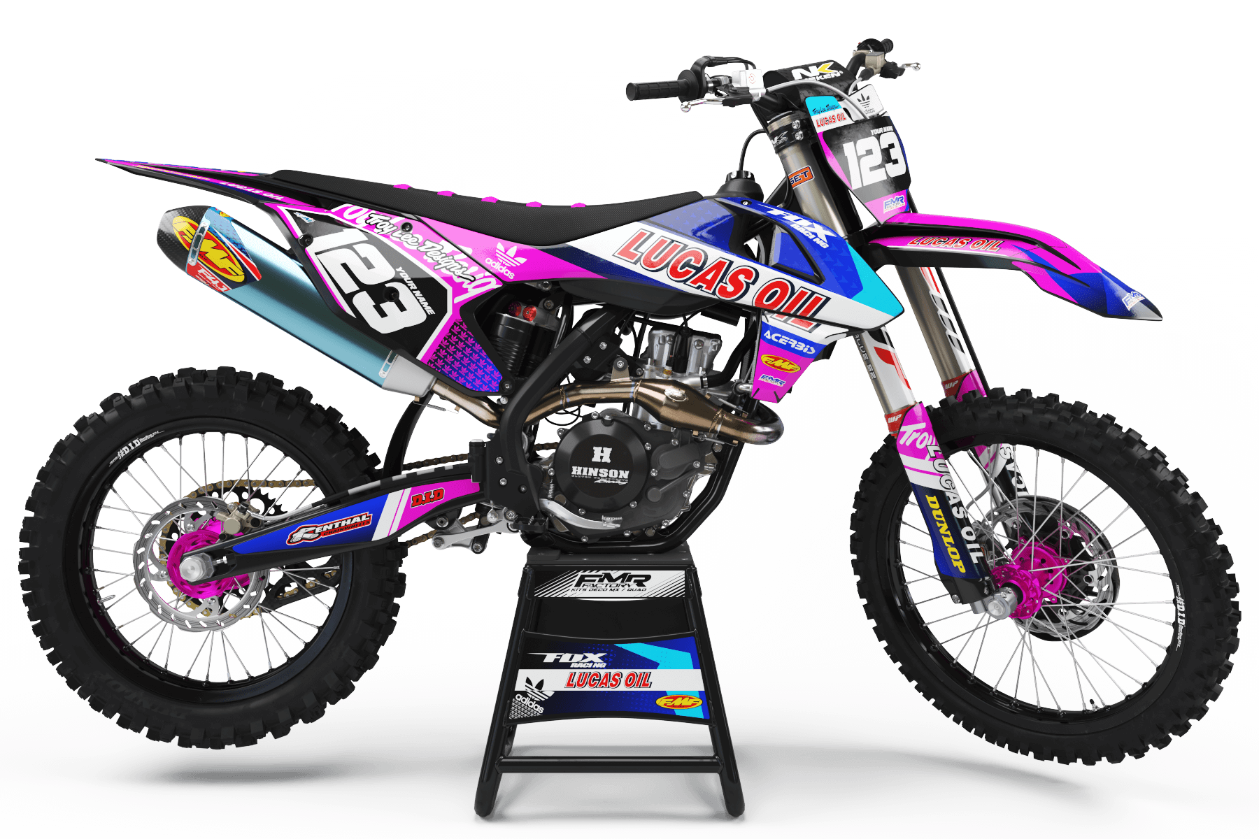 Graphics Kit LUCAS OIL PINK : The best kit for your bike