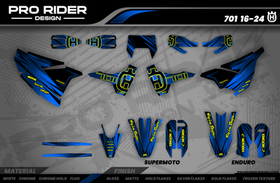 BLUE PLATINUM RUSH 701 Husqvarna Full Graphics Kit