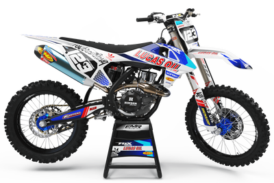 Graphics Kit LUCAS OIL WHITE : The best kit for your bike