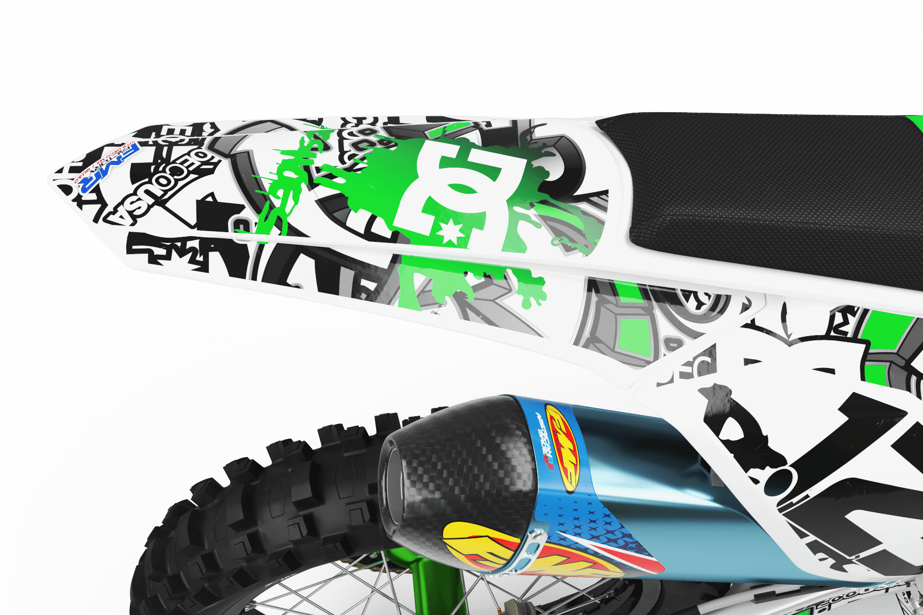 Graphics Kits DC B&W GREEN : Ultra shock-resistant