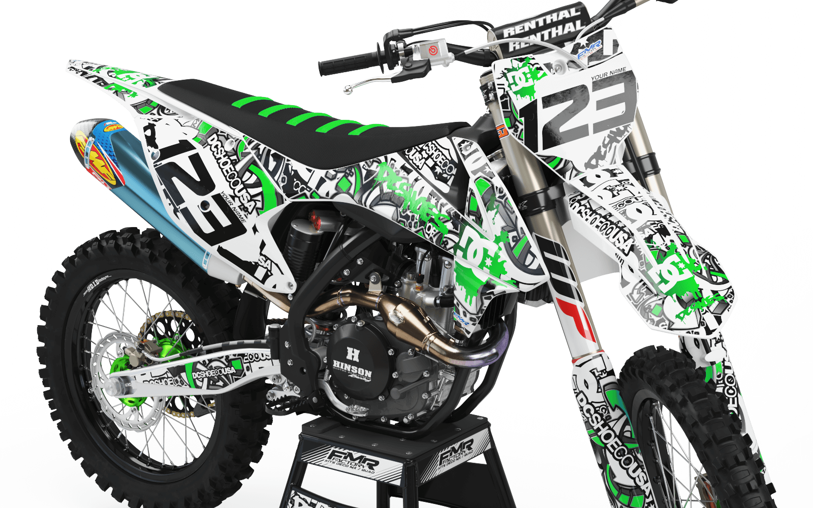 Graphics Kits DC B&W GREEN : Ultra shock-resistant