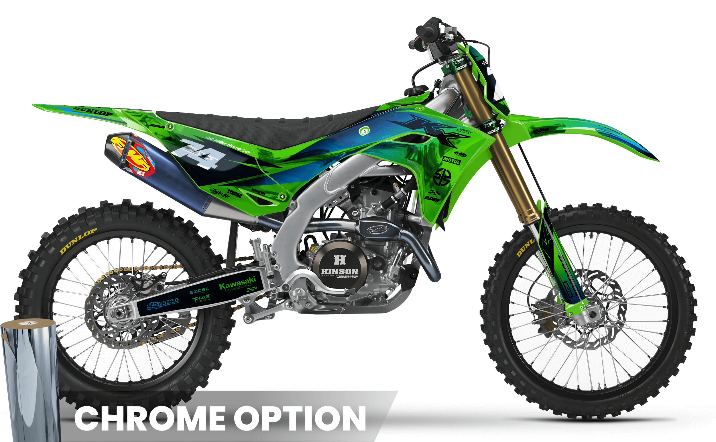GREEN RACESPEC KAWASAKI FULL GRAPHICS KIT