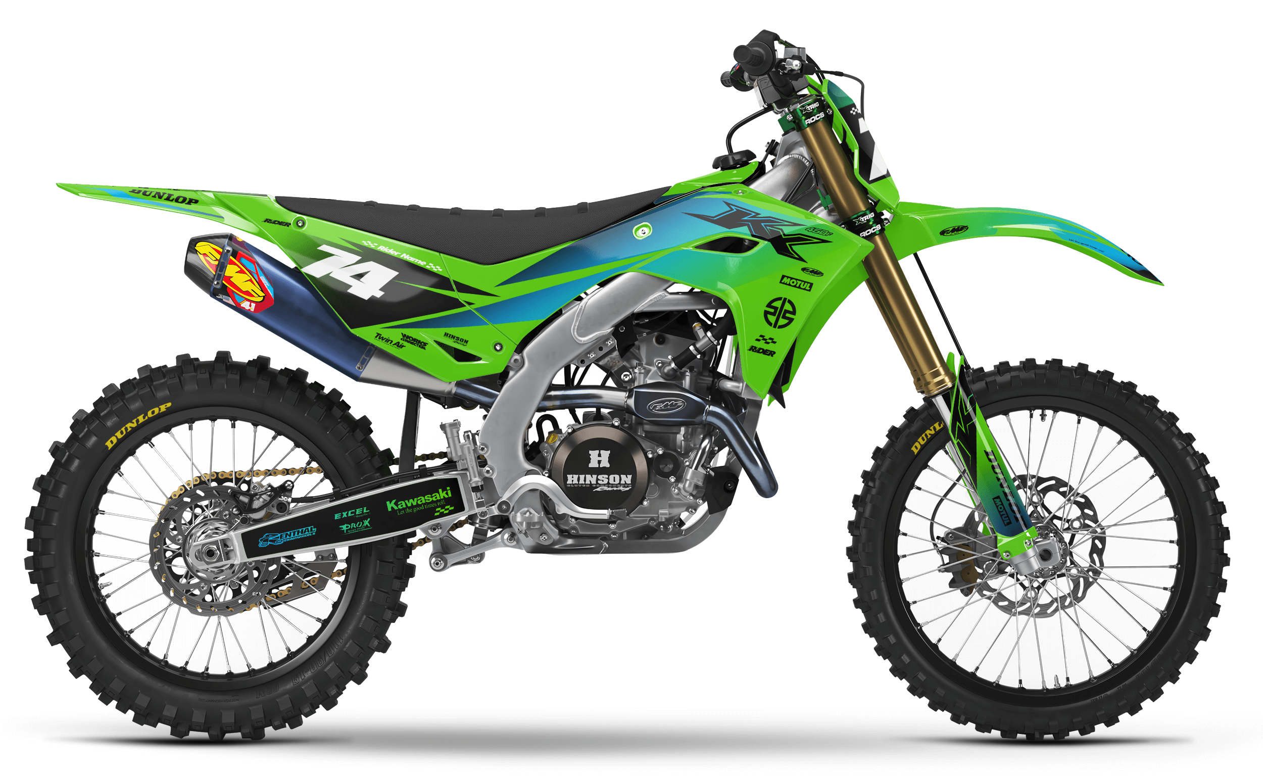 GREEN RACESPEC KAWASAKI FULL GRAPHICS KIT