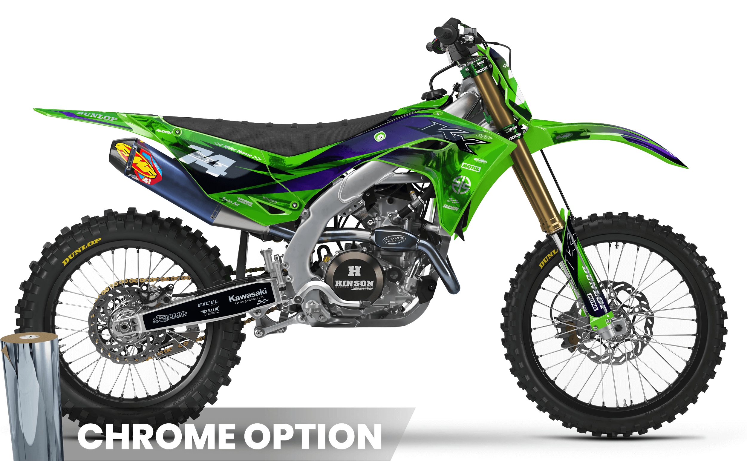 PURPLE RACESPEC KAWASAKI FULL GRAPHICS KIT
