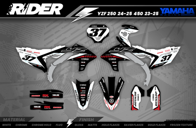 KINETIC BLACK YAMAHA FULL GRAPHICS KIT