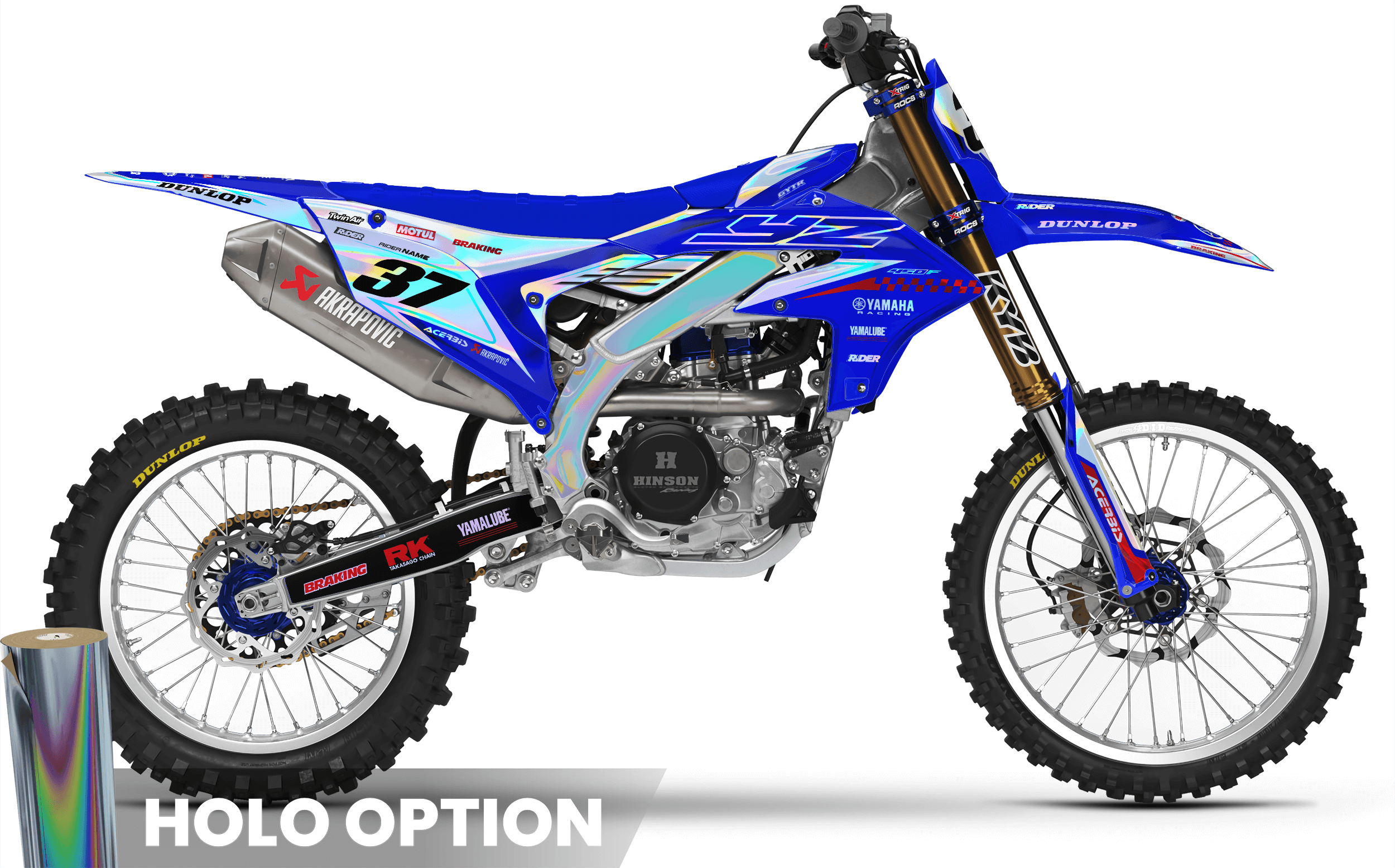 KINETIC BLUE YAMAHA FULL HOLOGRAPHIC GRAPHICS KIT