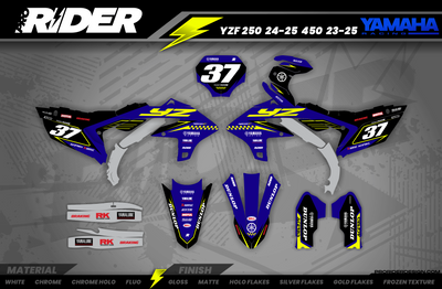 KINETIC YELLOW YAMAHA FULL GRAPHICS KIT