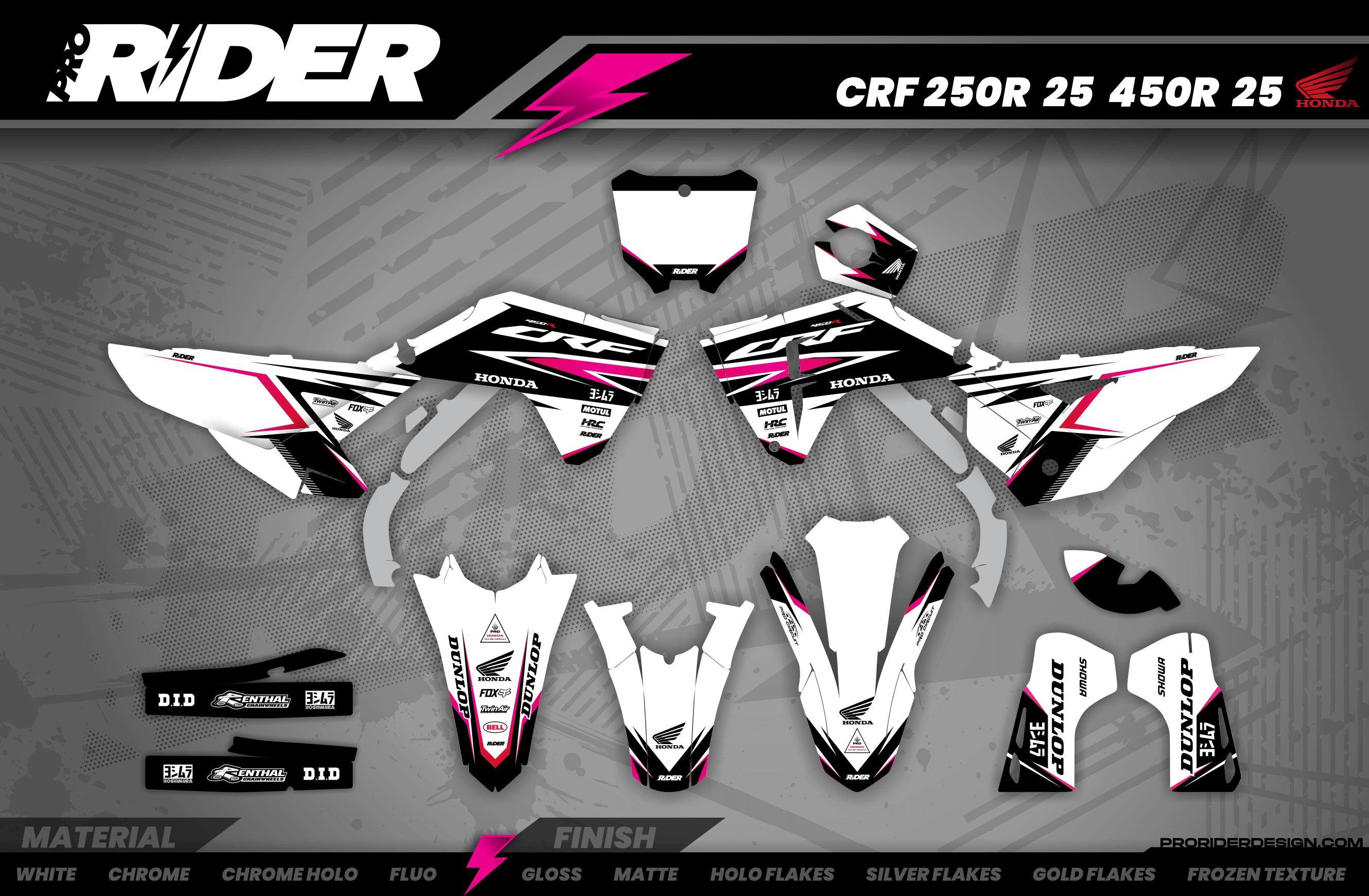 HONDA Full Graphics Kit WHITE RIFT