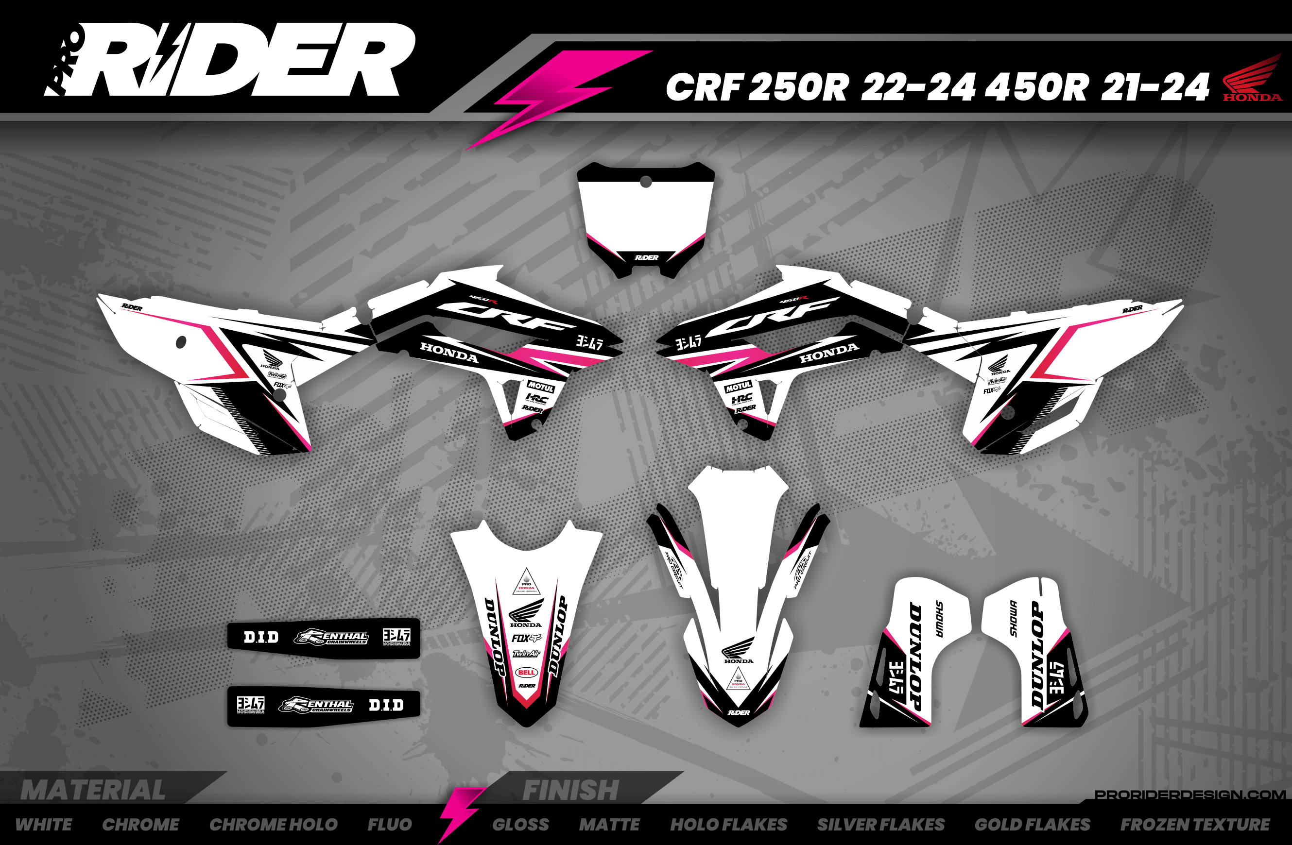 HONDA Full Graphics Kit WHITE RIFT