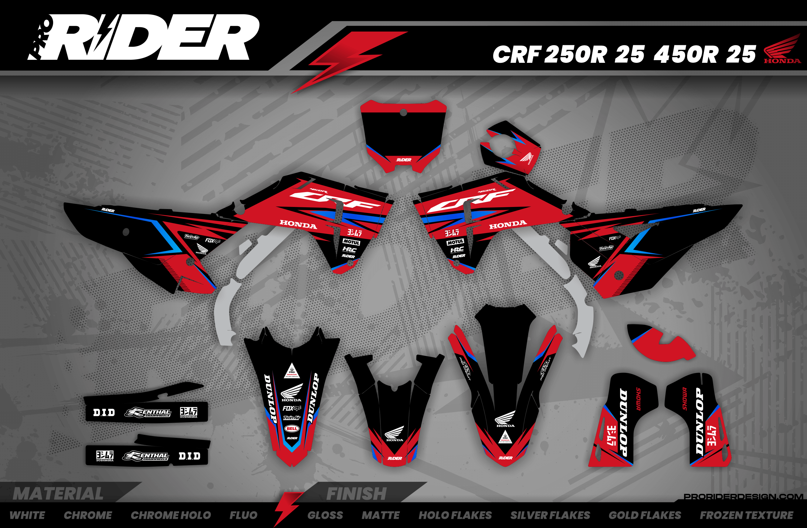 HONDA Full Graphics Kit RED RIFT
