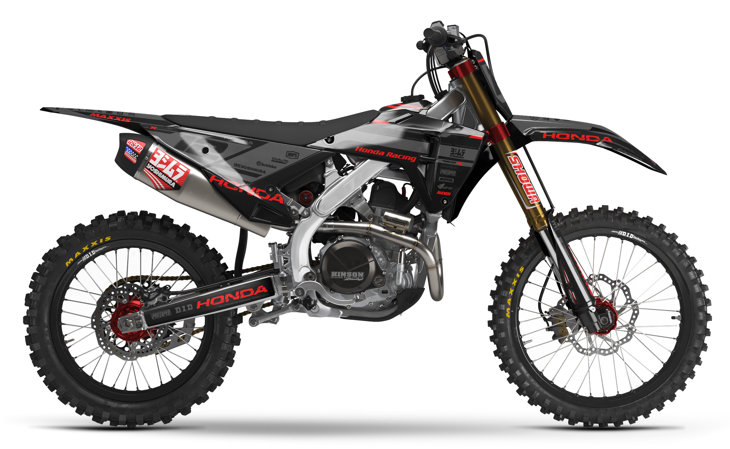 HONDA Full Graphics Kit BLACK CRASH