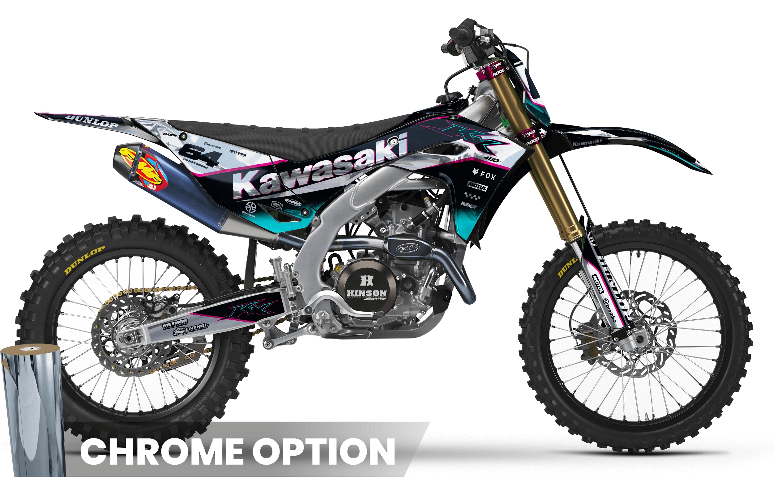TEAL CORE KAWASAKI FULL GRAPHICS KIT