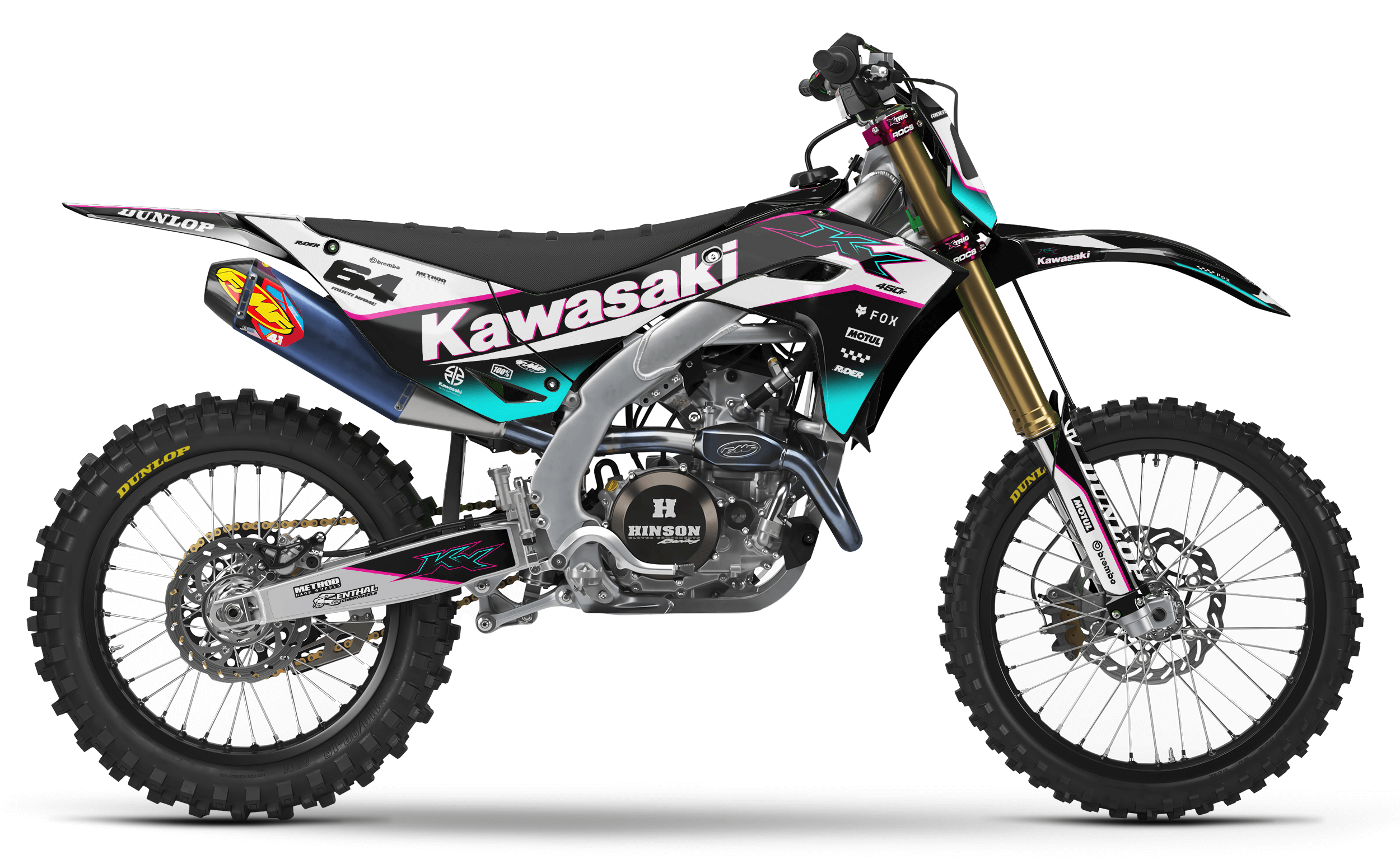 TEAL CORE KAWASAKI FULL GRAPHICS KIT