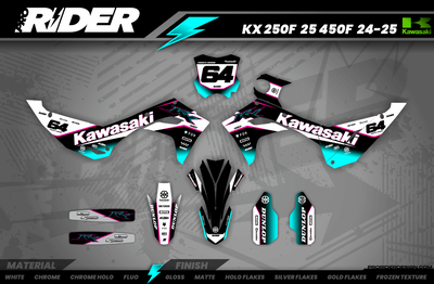 TEAL CORE KAWASAKI FULL GRAPHICS KIT