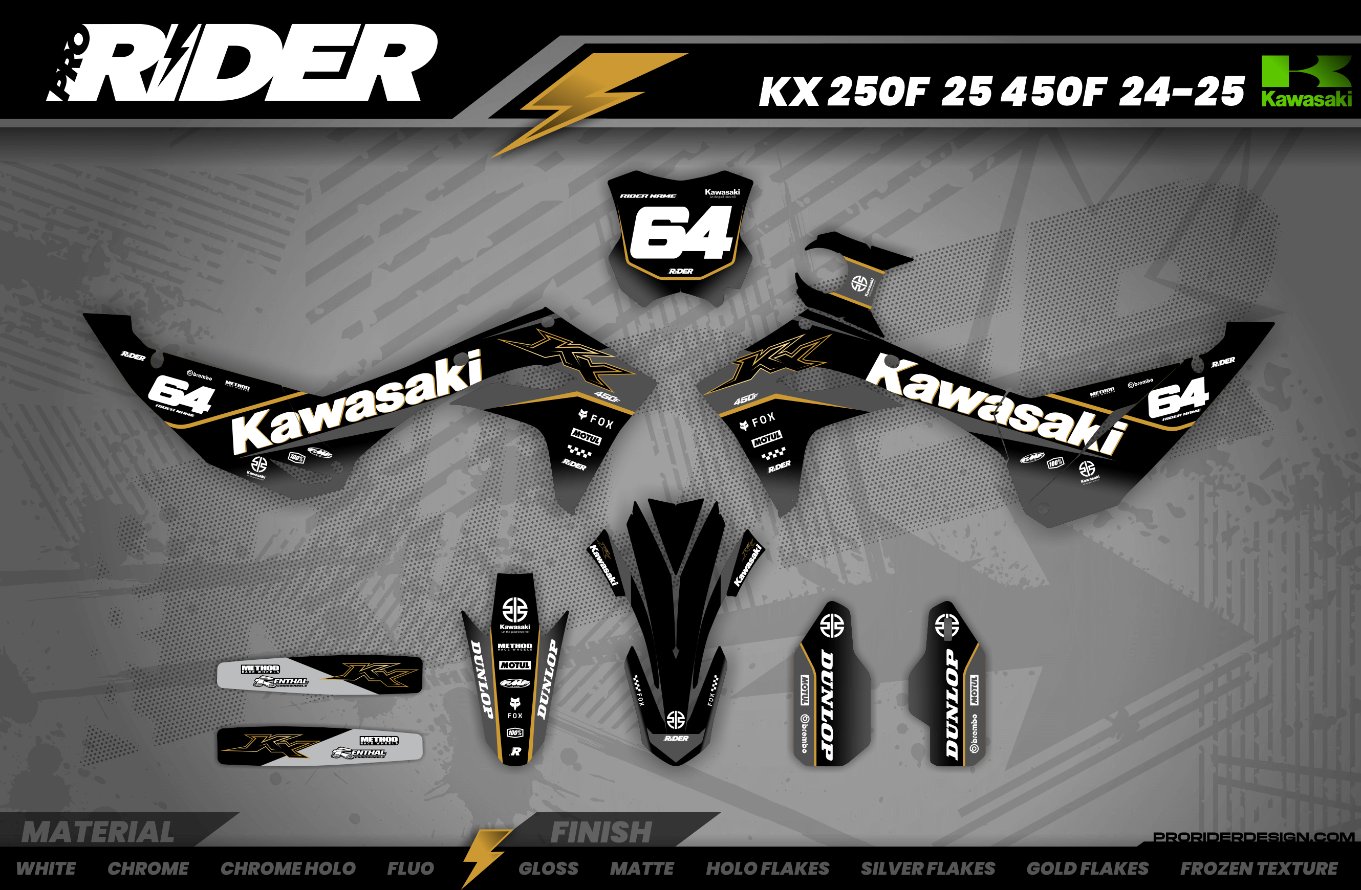 GOLD CORE KAWASAKI FULL GRAPHICS KIT