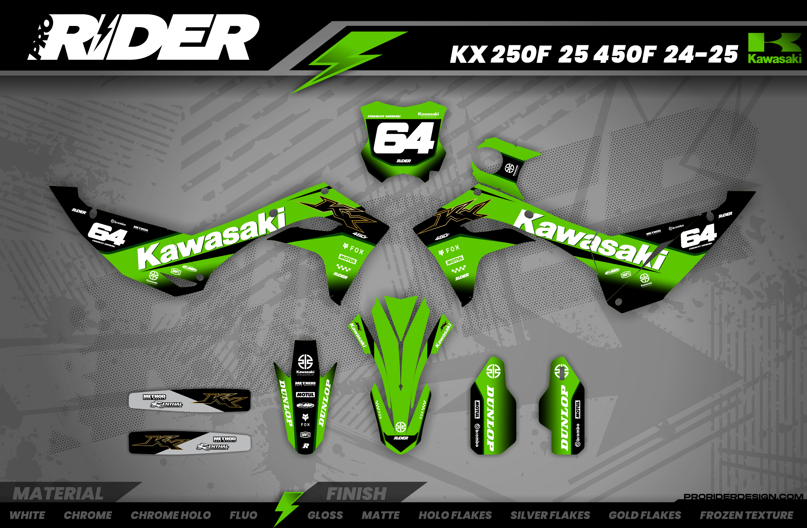 GREEN CORE KAWASAKI FULL GRAPHICS KIT
