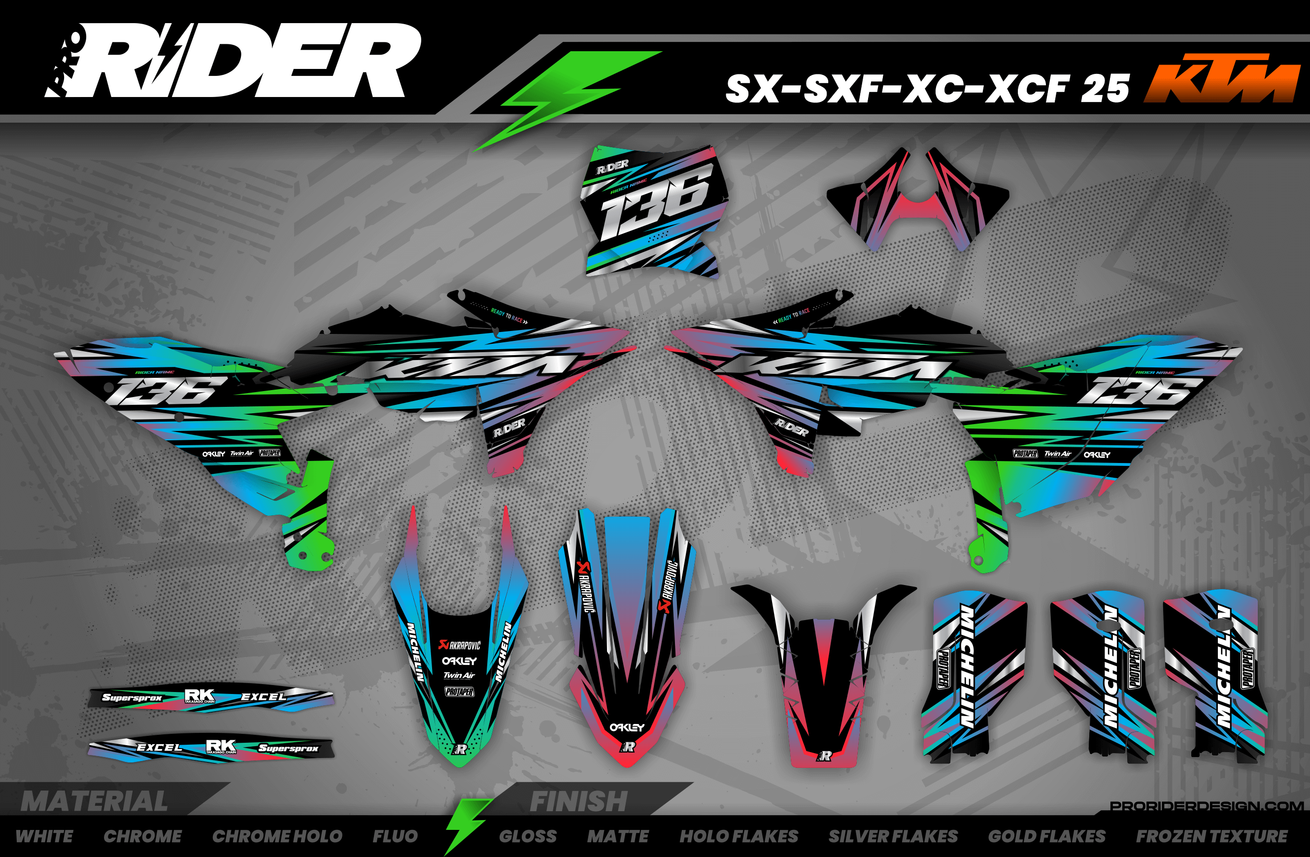 GREEN LUMEN KTM Full Graphics Kit