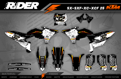 ORANGE SKULL KTM Full Graphics Kit