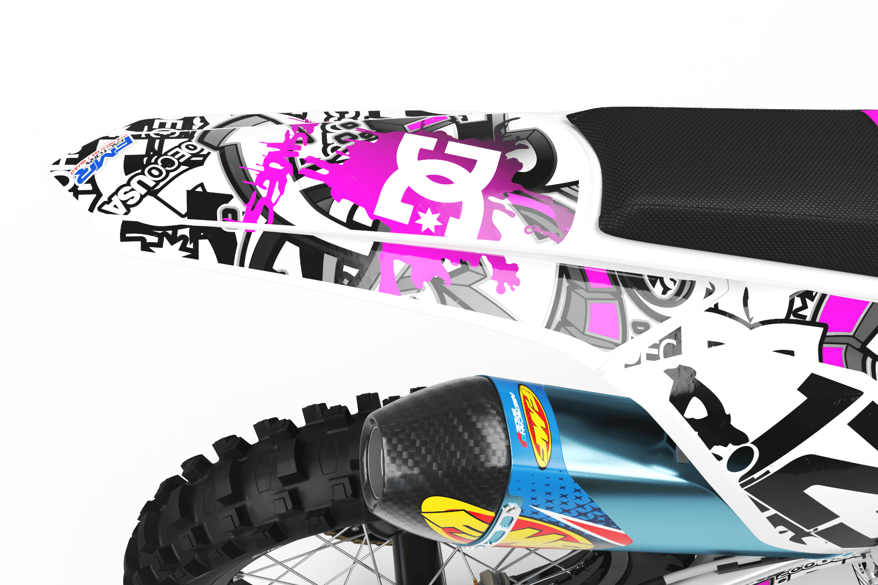 Graphics Kits DC B&W PINK : Ultra shock-resistant graphics