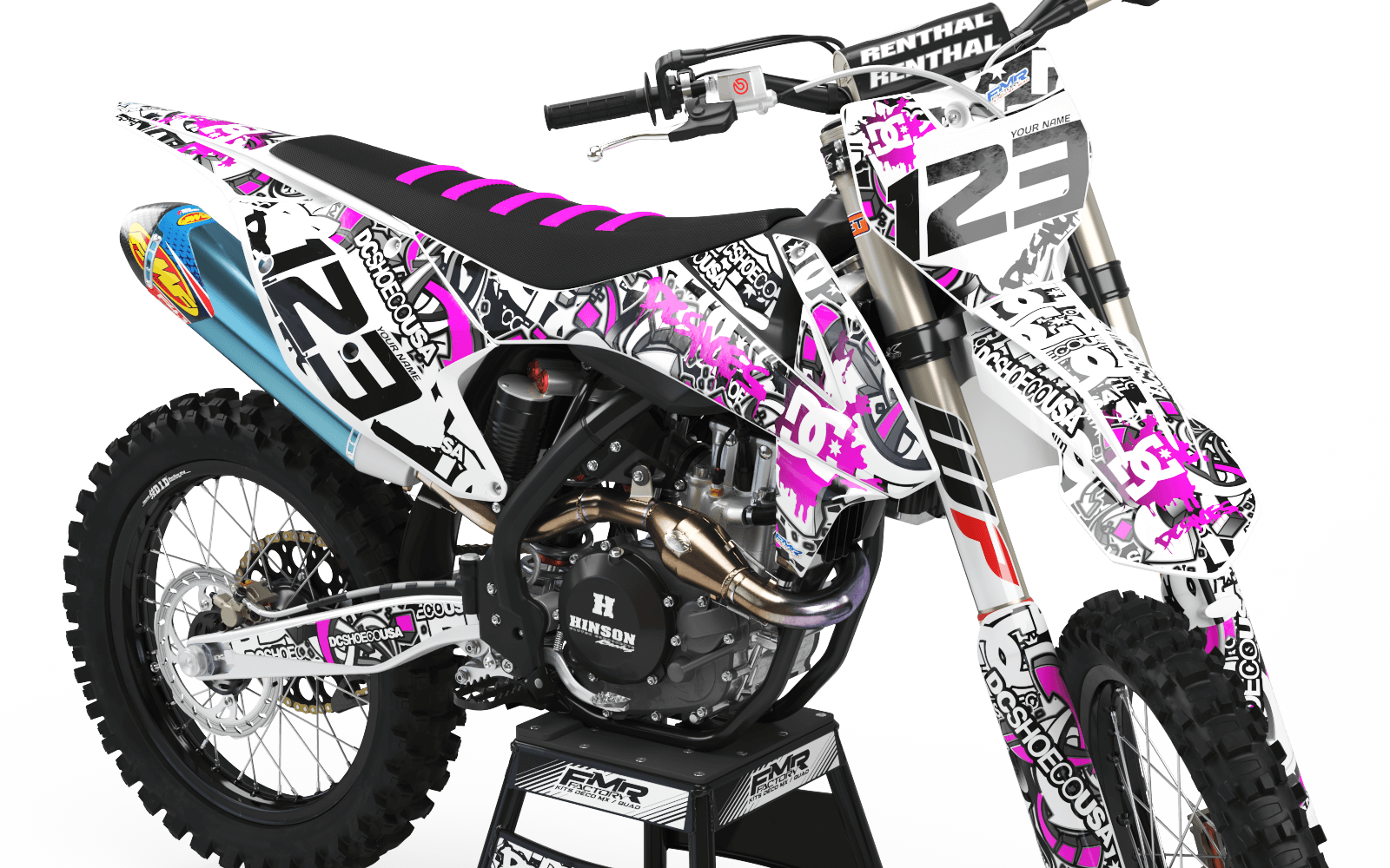 Graphics Kits DC B&W PINK : Ultra shock-resistant graphics