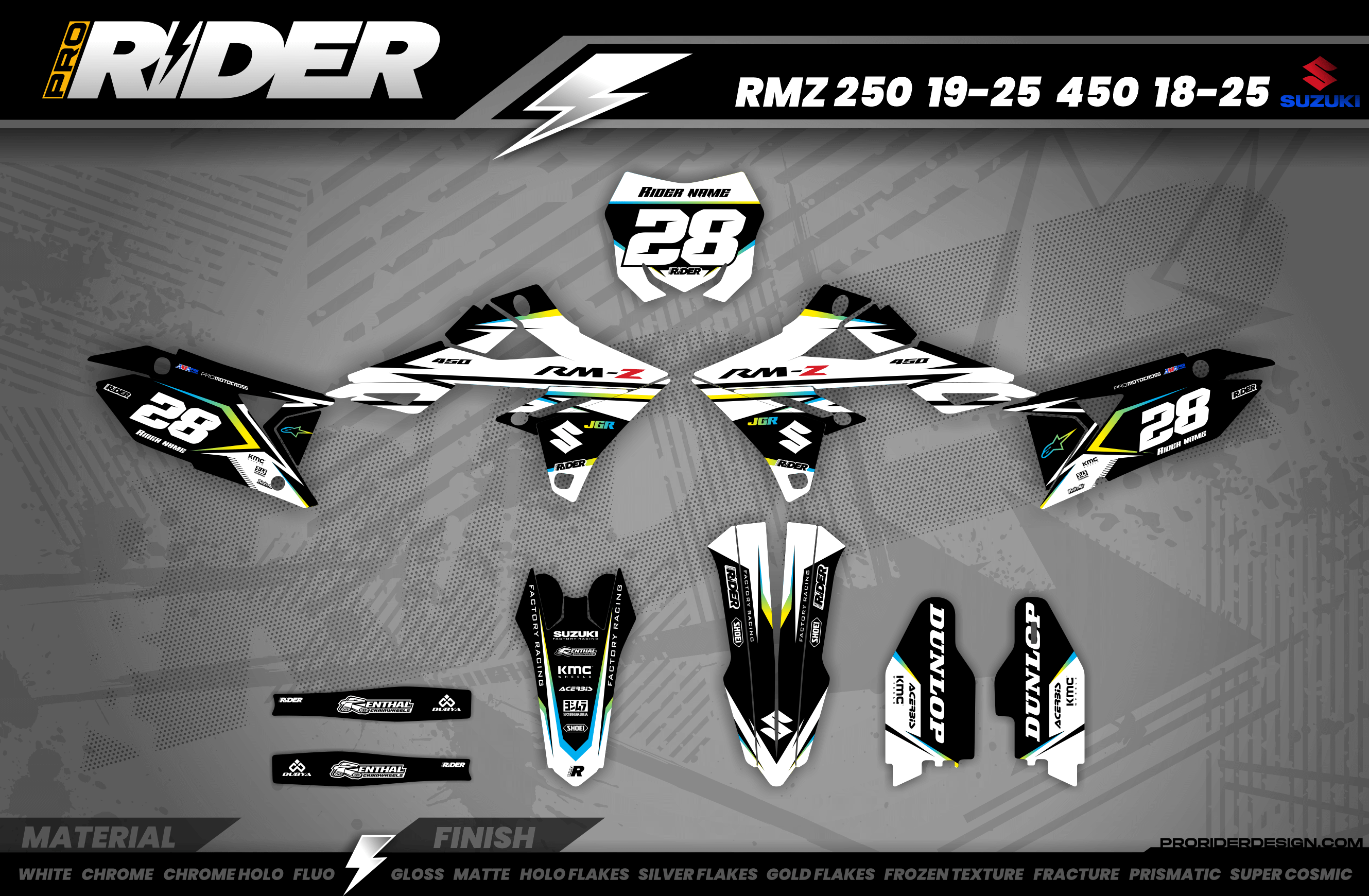 WHITE FIRM Suzuki Full Graphics Kit