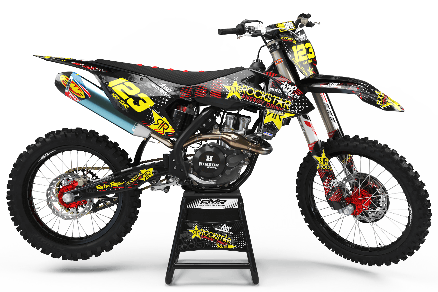Graphics Kit ROCKSTAR ENERGY RED : Give a new youth to your bike