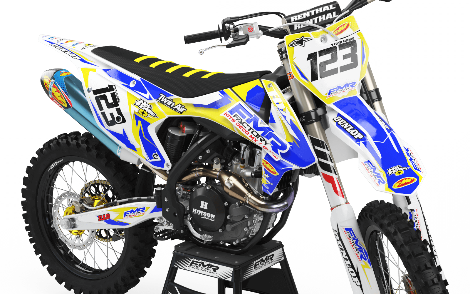 Graphics Kit FMR FACTORY YELLOW : Stunning design for your Motocross