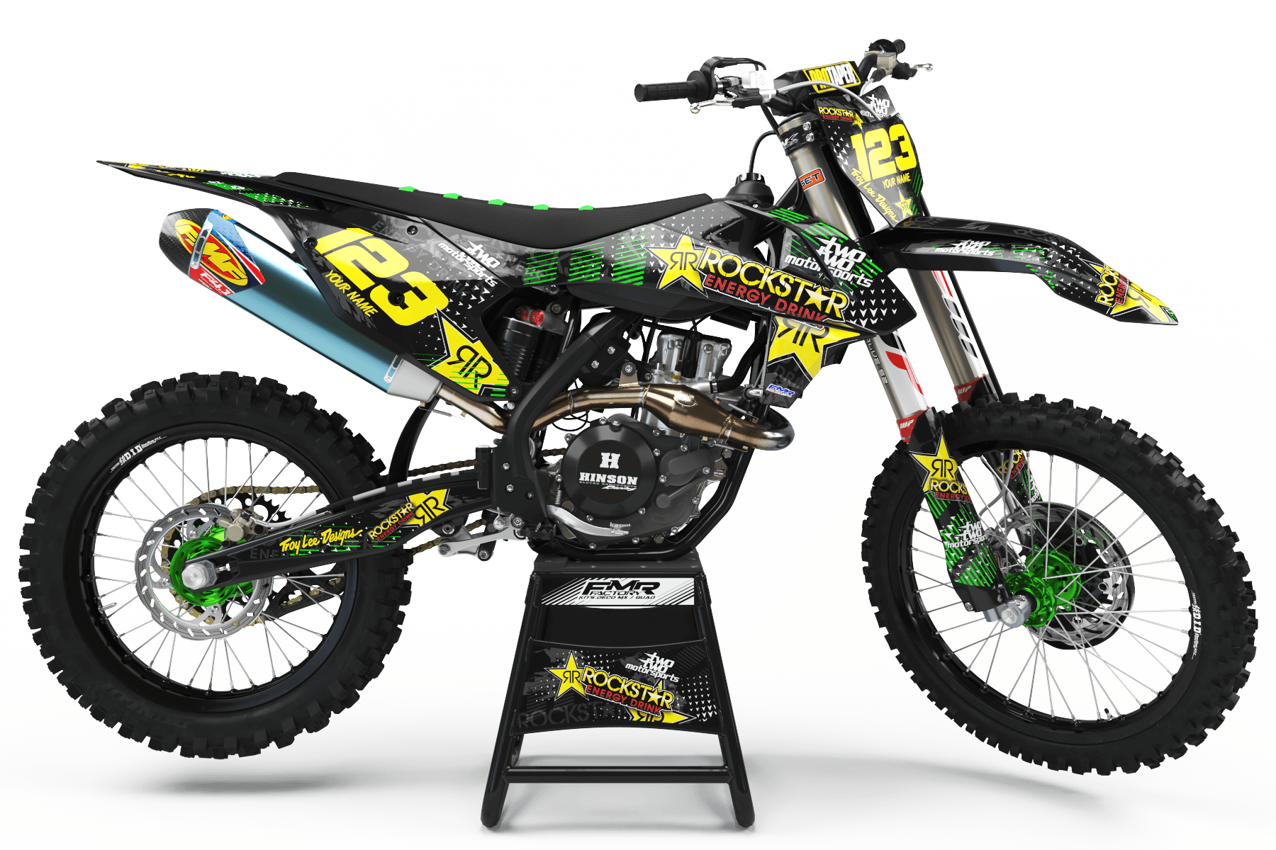 Graphics Kit ROCKSTAR ENERGY GREEN : Give a new youth to your bike