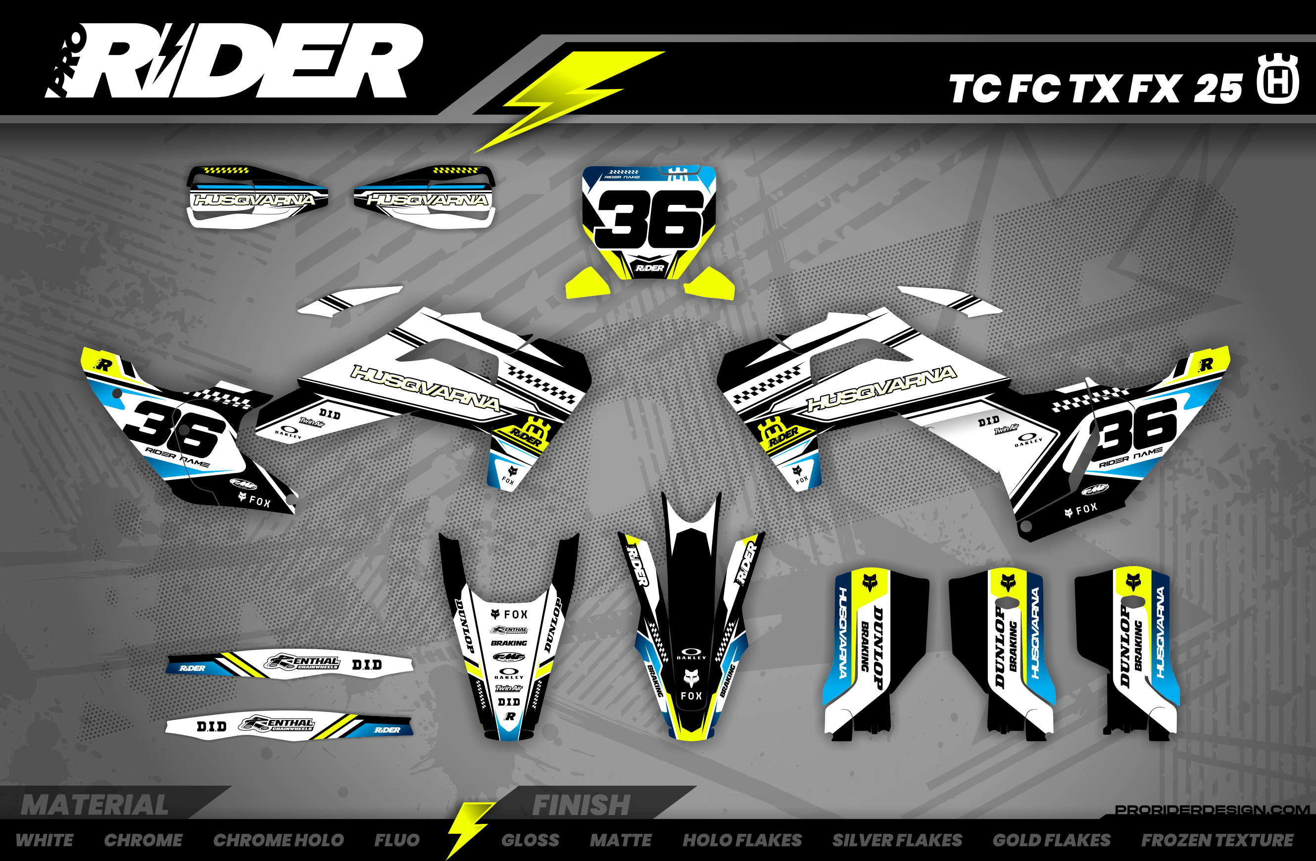 WHITE ORIGIN Husqvarna Full Graphics Kit