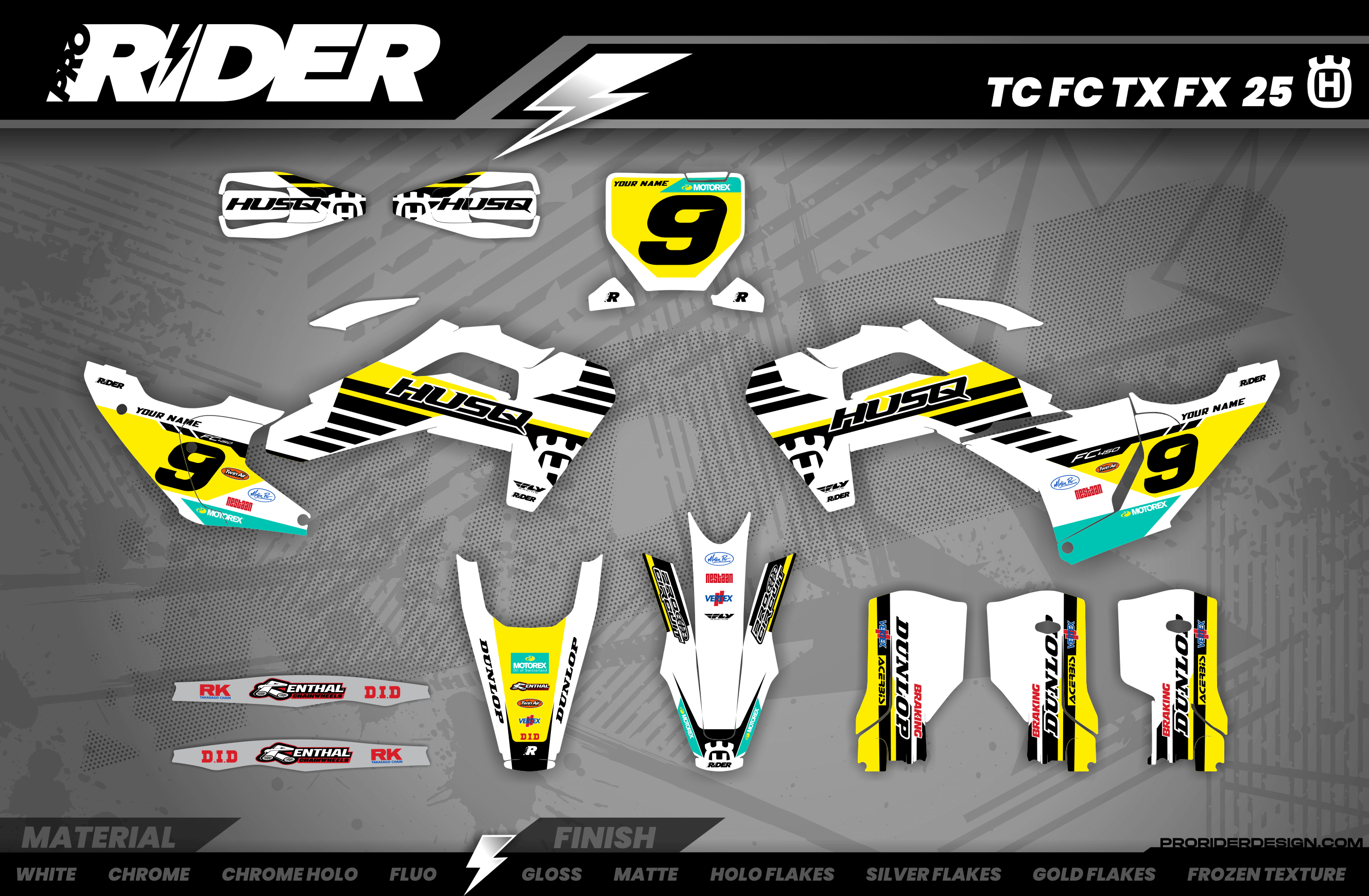 BLACK & YELLOW SOURCE Husqvarna Full Graphics Kit