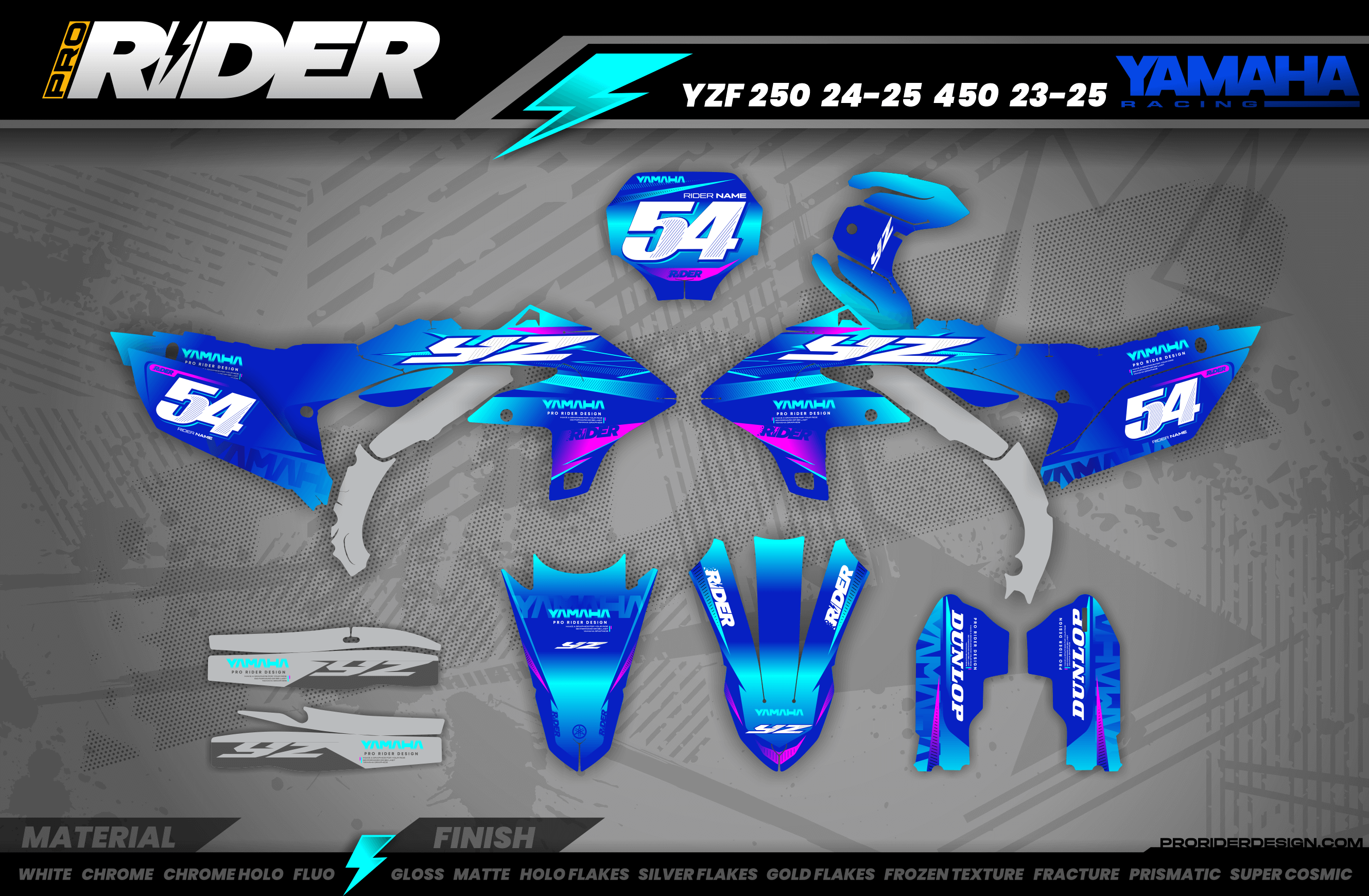BLUE BOLD YAMAHA YZ/YZF/WRF Full Graphics Kit