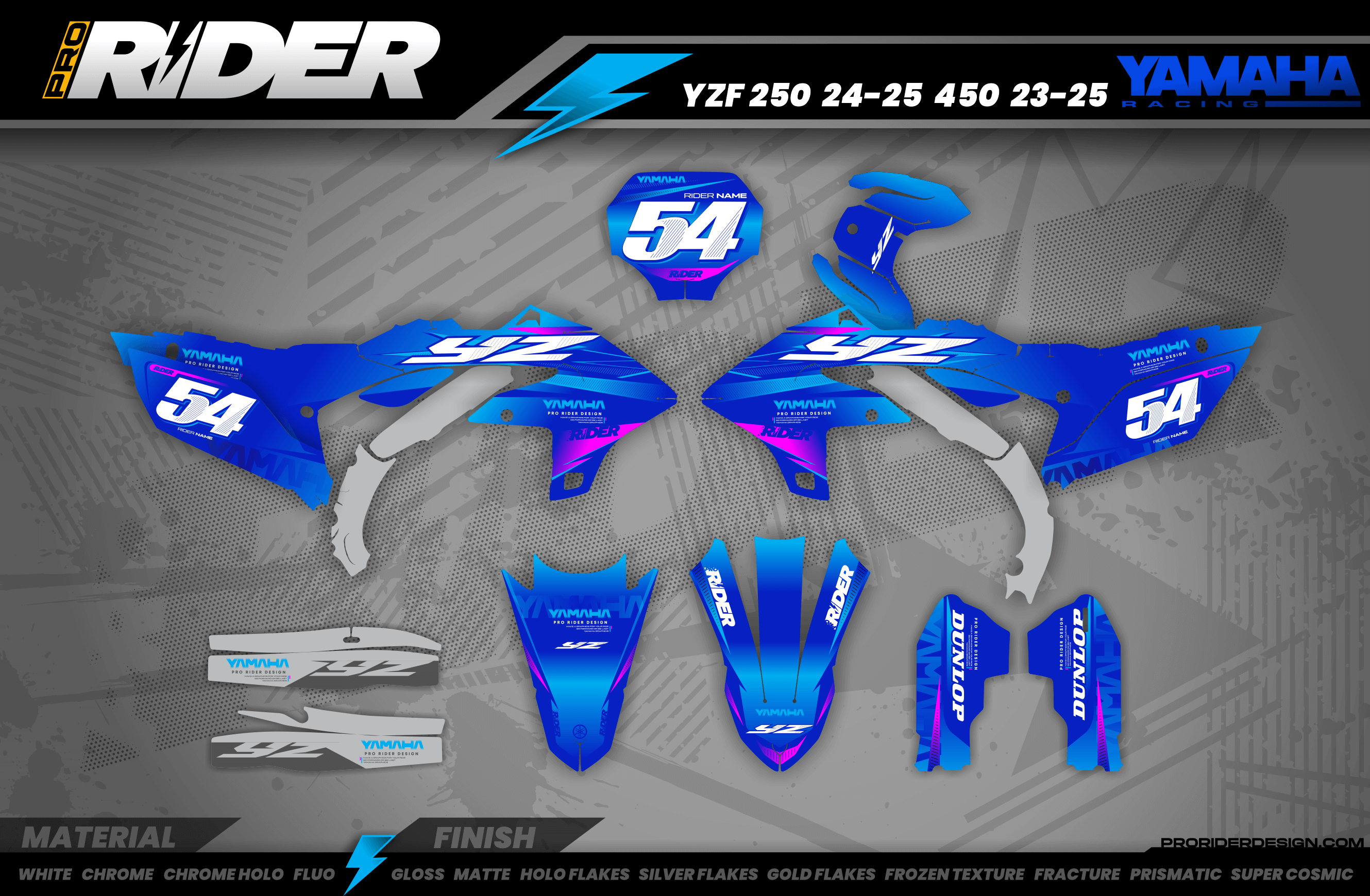 TRUE BLUE YAMAHA YZ/YZF/WRF Full Graphics Kit