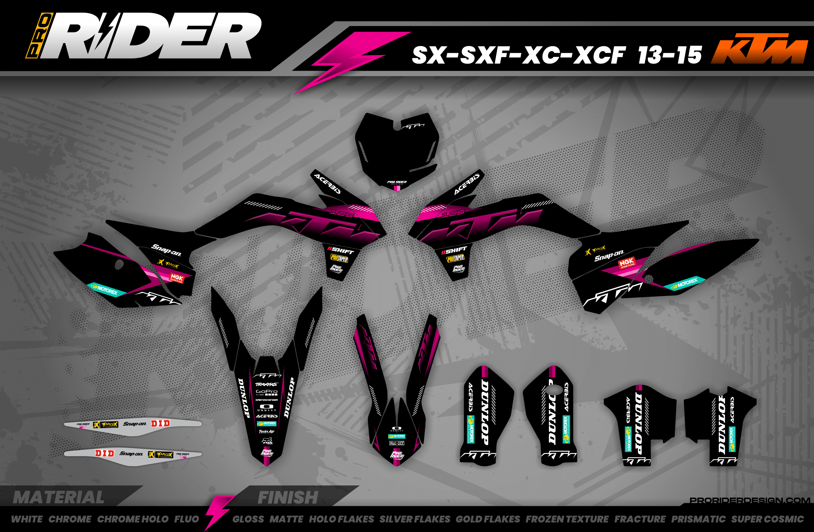 KTM Graphics SX XC SXF XCF EXC.. | Shadow Edition | Black pink