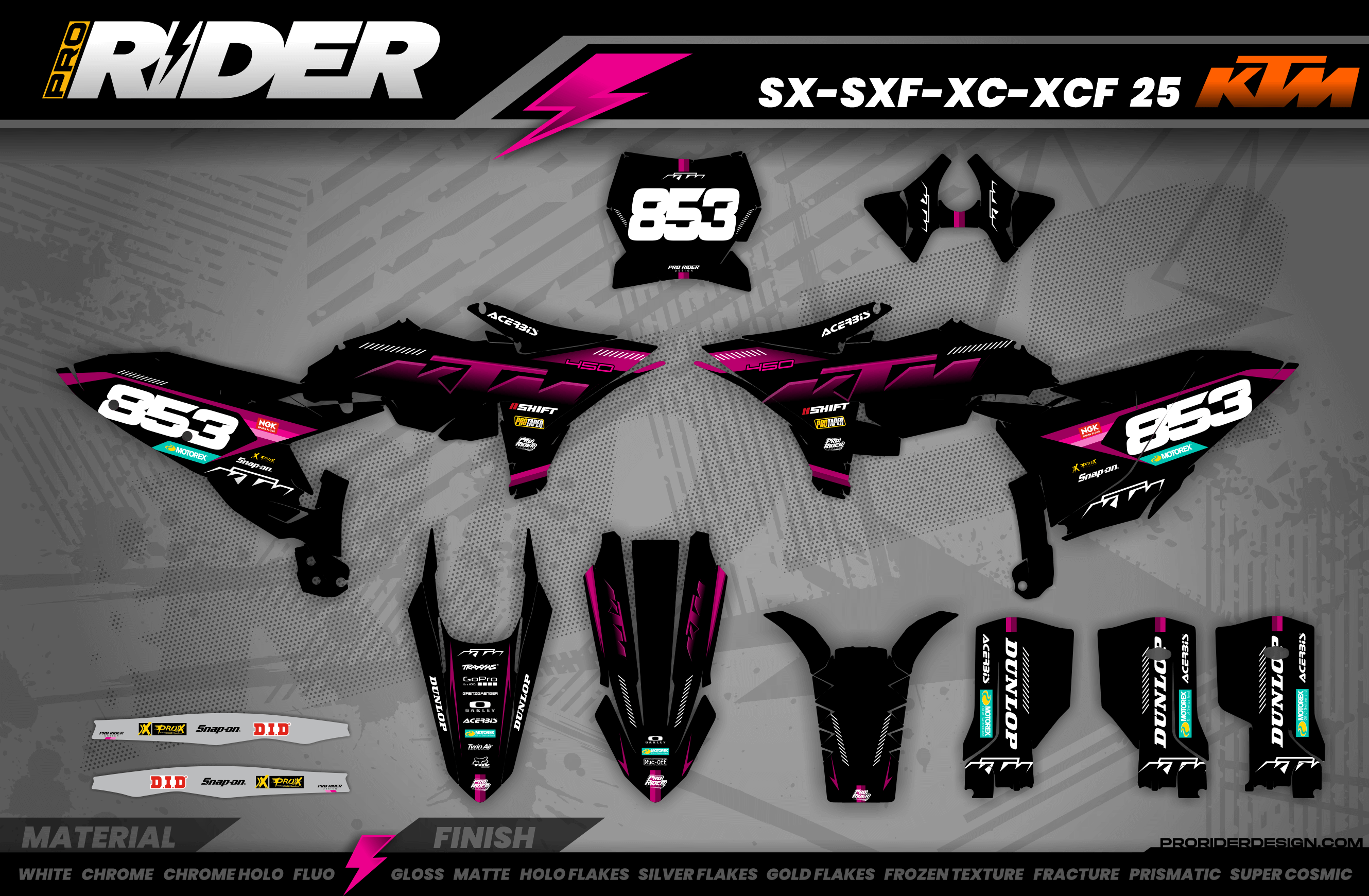 KTM Graphics SX XC SXF XCF EXC.. | Shadow Edition | Black pink