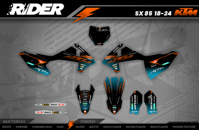 KTM Graphics SX XC SXF XCF EXC.. | Shadow Edition | Black orange dark teal