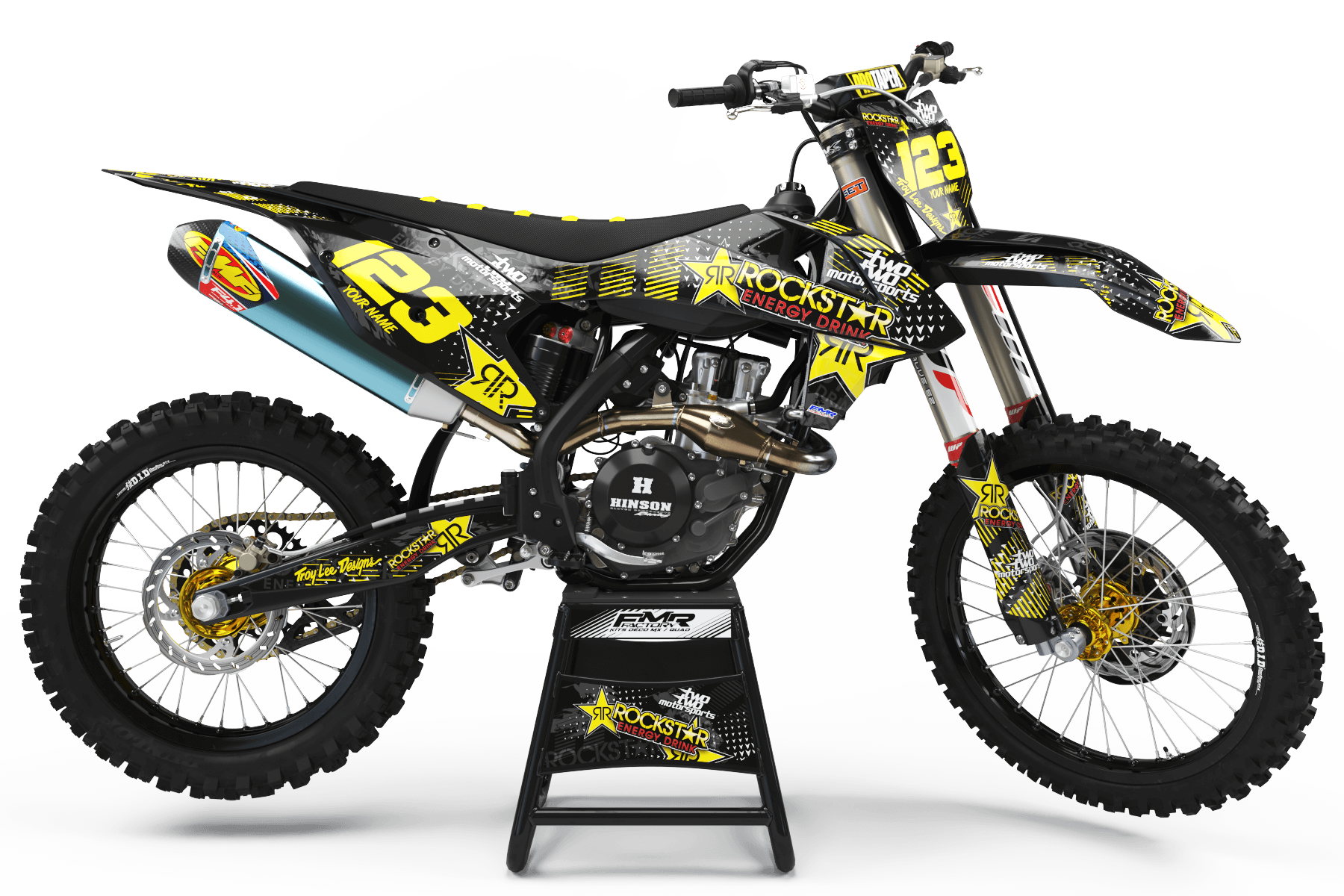 Graphics Kit ROCKSTAR ENERGY YELLOW : Give a new youth to your bike