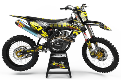 Graphics Kit ROCKSTAR ENERGY YELLOW : Give a new youth to your bike