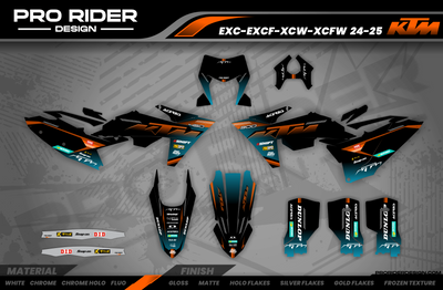 KTM Graphics SX XC SXF XCF EXC.. | Shadow Edition | Black orange dark teal