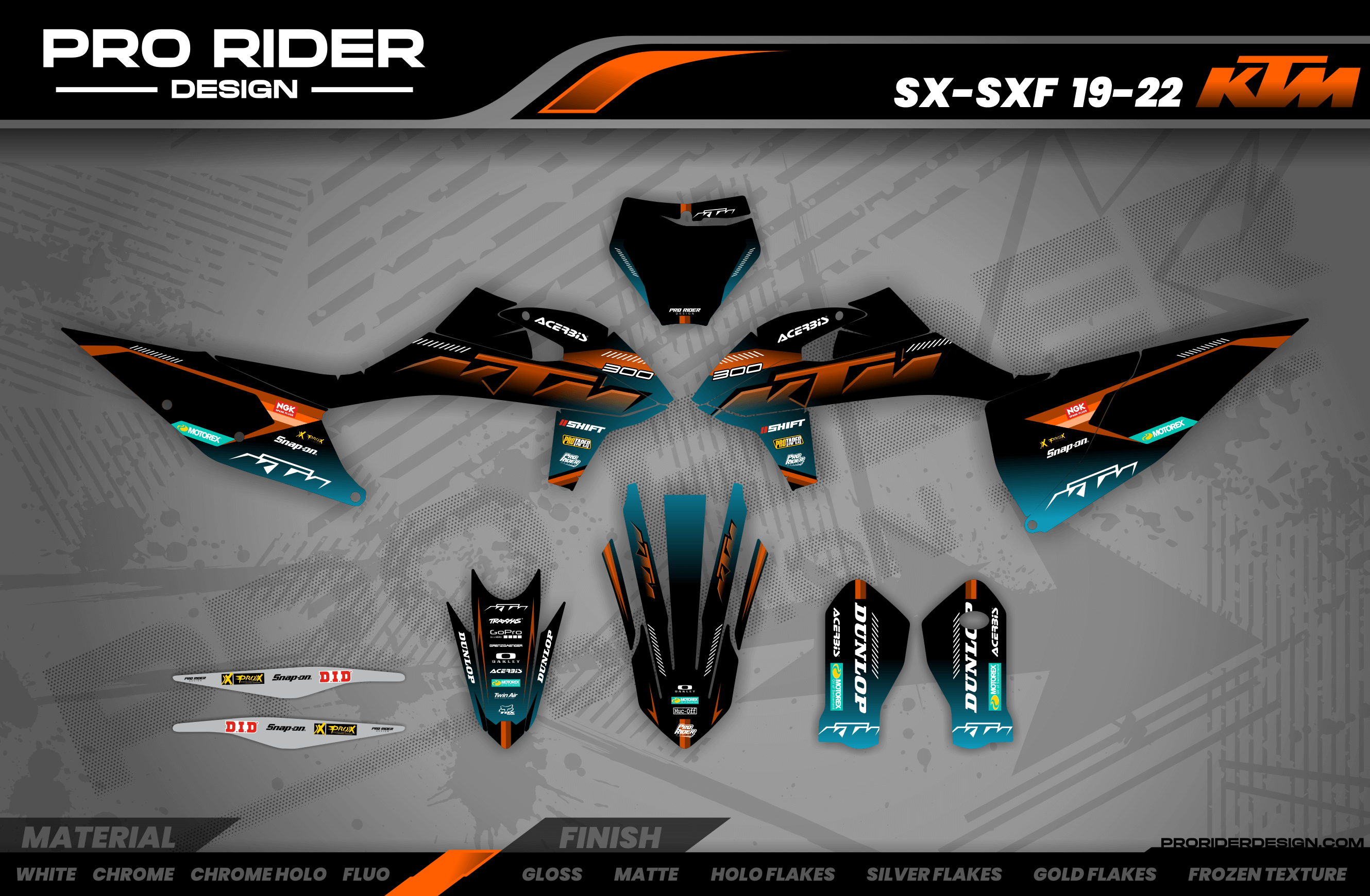 KTM Graphics SX XC SXF XCF EXC.. | Shadow Edition | Black orange dark teal