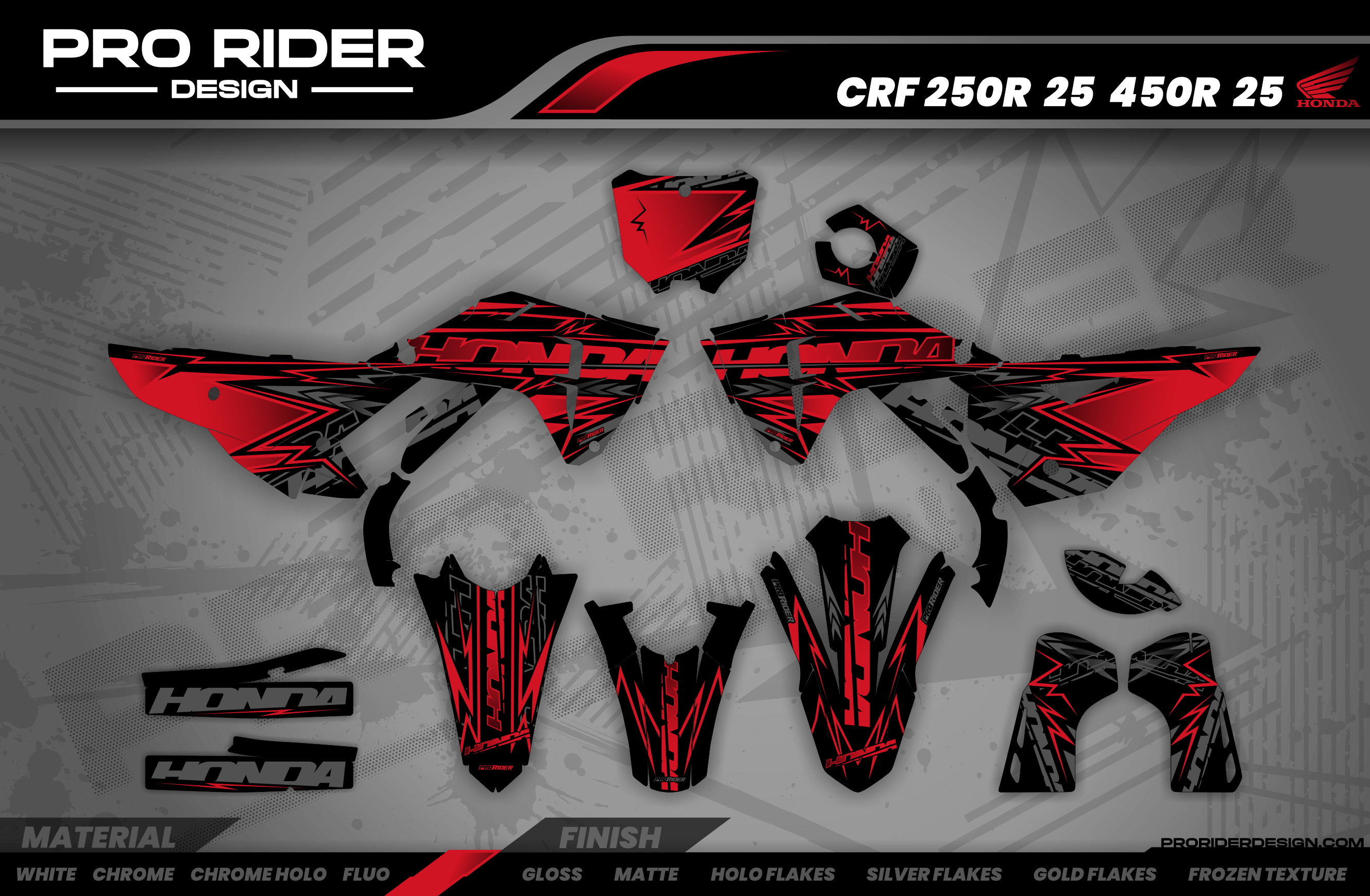 HONDA Full Graphics Kit RED BOLD EFFECT